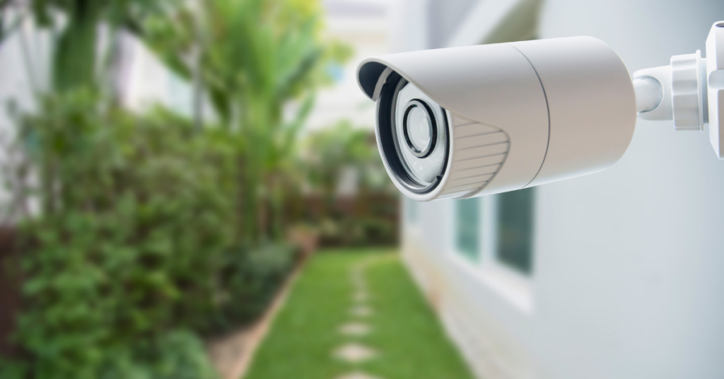 security camera system installed on the exterior of a home