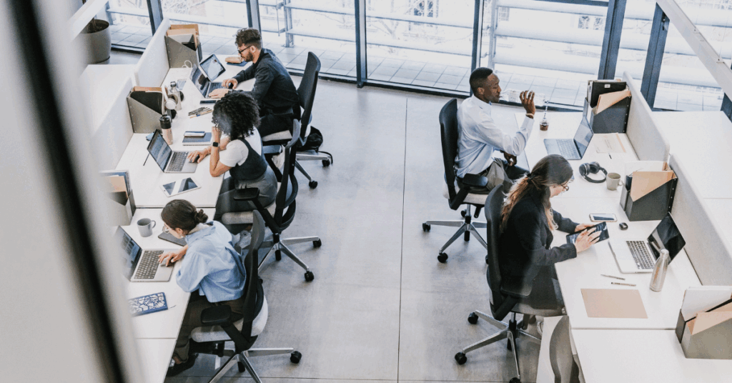 Open office space that would benefit from intrusion detection systems